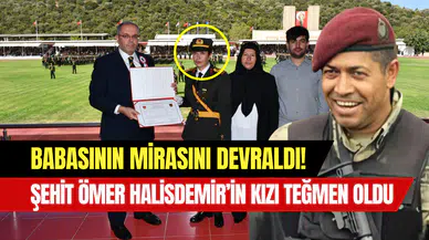 Şehit Ömer Halisdemir’in kızı Elif Nur Halisdemir teğmen olarak mezun oldu