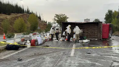Malatya'da arı kovanı taşıyan kamyonet devrildi: Bal hasadı yol kenarında bitti