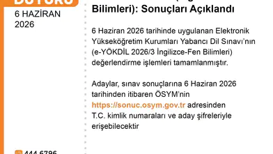 e-YÖKDİL 2026/3 sınav sonuçları erişime açıldı