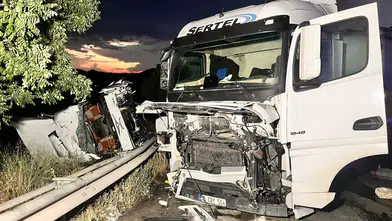 Manisa Kula'da iki tır çarpıştı