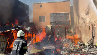 Erzurum'da garaj yangını paniği