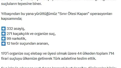 Kaçtıkları Ülkeler Sığınak Olmadı: 714 Suçlu Sınır Ötesinden Getirildi
