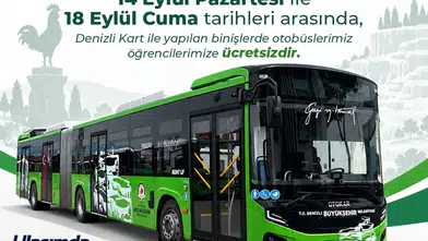 Denizli'de okul heyecanı ulaşım desteğiyle başlıyor: Öğrencilere 5 gün boyunca ücretsiz ulaşım