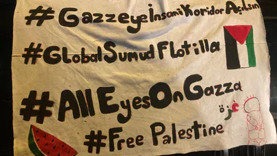 Başkentte ABD Büyükelçiliği önünde Sumud Filosu eylemi