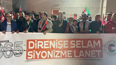 Uşak’ta Yüzlerce Kişi Gazze ve Sumud Filosuna Destek Yürüyüşünde