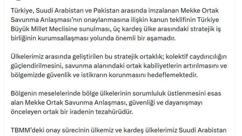 Üçlü savunma kalkanı için kritik adım: Mekke Anlaşması Meclis gündeminde