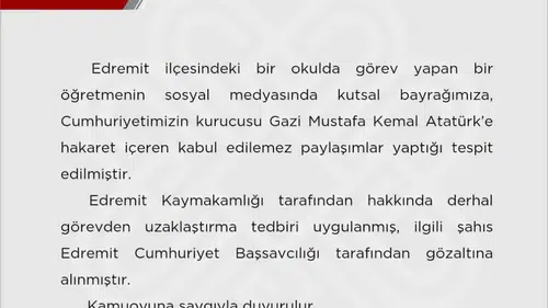 Edremit'te skandal paylaşımlara yargı tokadı: Öğretmen gözaltında