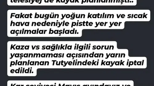 Uludağ’da sezonun son kayak fırsatı güvenlik gerekçesiyle bitti