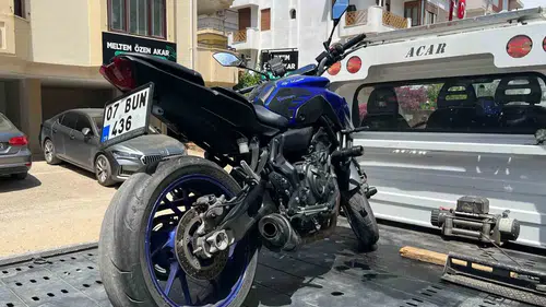 Manavgat'ta modifiyeli motosiklete ağır fatura