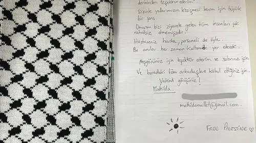 İsrail saldırısında yaralanan aktivistten Türk doktorlara veda mektubu