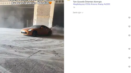 Drift cezası yiyen sürücü aracı geri alınca yine aynısını yaptı