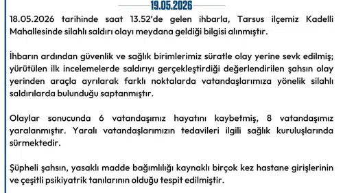 Mersin Tarsus’ta dehşet anları 6 ölü, 8 yaralı