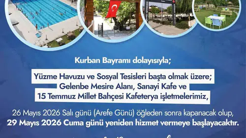 Buharkent Belediyesi bayram tatilinde tesis çalışma saatlerini güncelledi