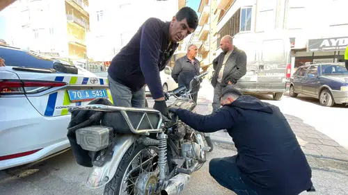 Karaman polisinden kaçan sürücü motosikleti bırakıp izini kaybettirdi