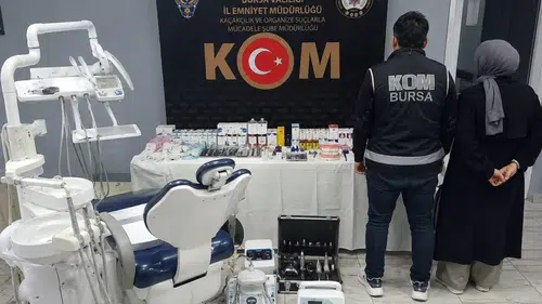 İnegöl'de kaçak diş muayenehanesine polis baskını