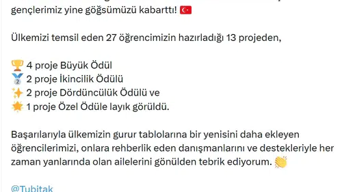 Türk gençleri dünya çapındaki bilim yarışmasından ödüllerle döndü