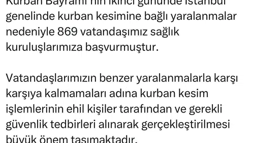 Kurban kesimi İstanbul hastanelerinde yoğunluk yarattı