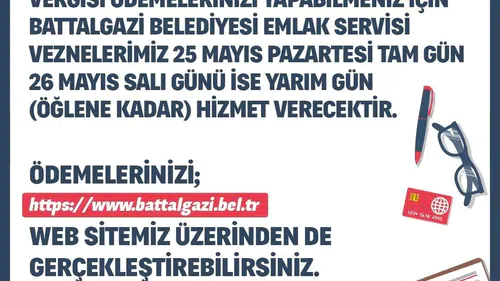 Battalgazi'de vergi ödemeleri için bayram mesaisi