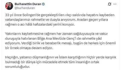 Solingen saldırısının 33. yılında acılar tazelendi