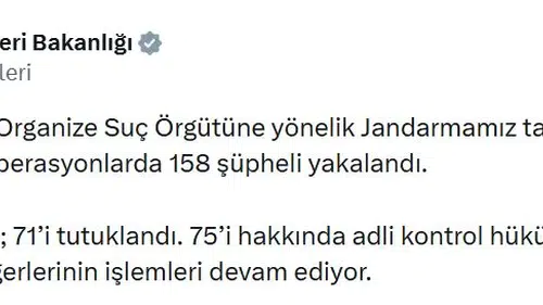 Jandarma 11 ilde 15 suç örgütünü çökertti