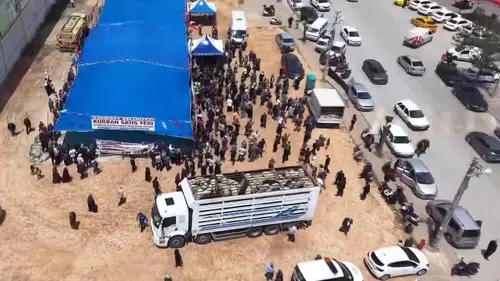 Gaziantep kurban pazarında havadan denetim dönemi