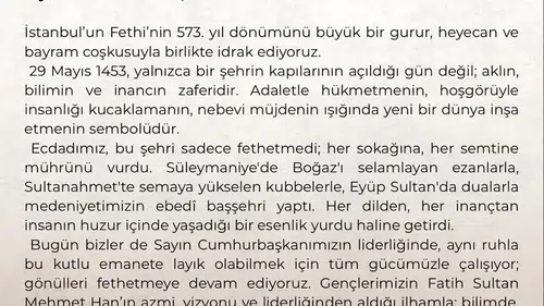 İstanbul’un fethi 573’üncü yılında coşkuyla kutlanıyor