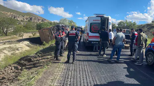 Nevşehir’de asfalt mesaisi kazayla bitti