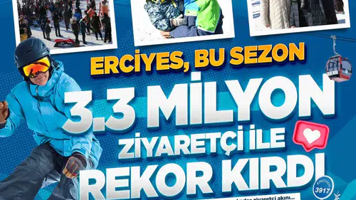 Erciyes kayak sezonunu rekorla kapattı