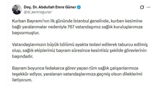 İstanbul’da bayram mesaisi acil servislerde bitti