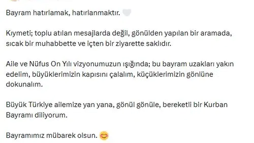 Bakan Göktaş'tan bayram mesajı Gönülden arayın
