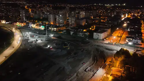 Kayseri'de trafik çilesini bitirecek kavşak projesinde gece mesaisi başladı