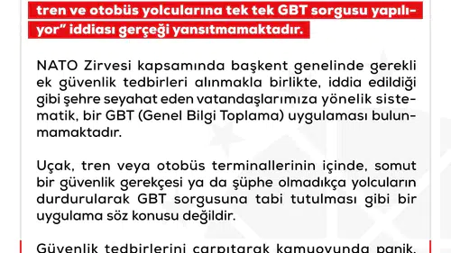 Ankara yolcularına GBT sorgusu yapıldığı iddiası asılsız çıktı