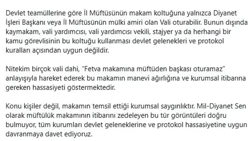 Sinop Müftülüğünde koltuk krizi