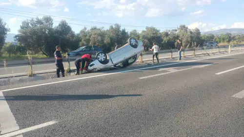 Havran kara yolunda direksiyon hakimiyeti kaybı kazaya yol açtı