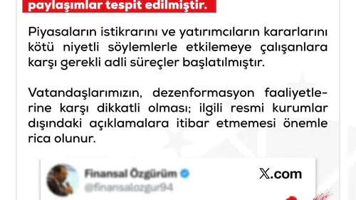 Sosyal medyada finansal panik yaratmaya çalışanlara uyarı
