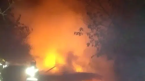 İnegöl'de tarladaki baraka gece yarısı kül oldu