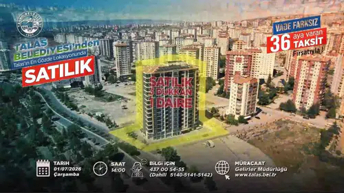 Talas Belediyesi arsa ve dükkanları taksitle satışa çıkarıyor