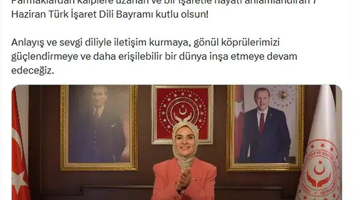 İşaret diliyle kutlama mesajı yayınlandı