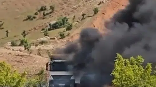 Siirt Eruh yolunda kamyon yangını