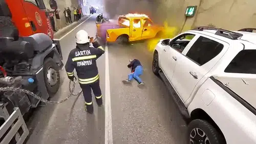 Bartın Amasra Tüneli'nde yangın ve kaza tatbikatı yapıldı