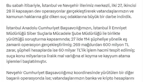 Siber suç ağlarına 55 ilde dev operasyon