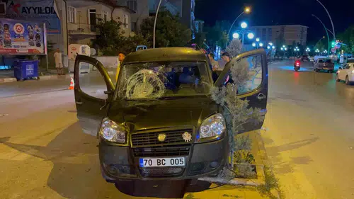 Karaman'da belediye işçisine araç çarptı