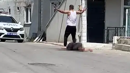 Dilovası’nda dehşet anları Sokak ortasında eşini katletti