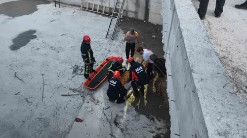 Kayseri'de bisikletli çocuk 4 metrelik su kanalına uçtu