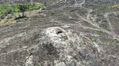 Çanakkale’deki yangın tarihi bir mezarı gün yüzüne çıkardı