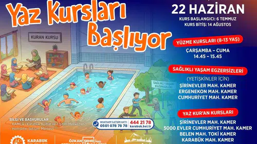 Karabük'te yaz dönemi kurs kayıtları kapılarını açtı