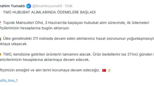 Çiftçinin hububat ödemeleri hesaplara yatmaya başladı