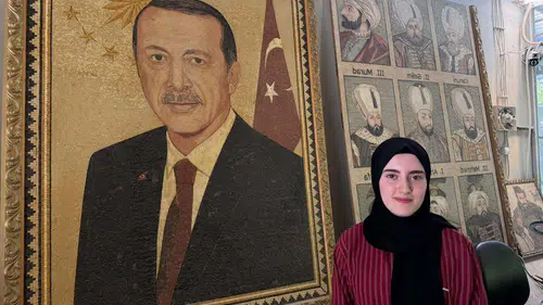 Reyhanlılı kadınlar Erdoğan’ın portresini 100 bin taşla işledi