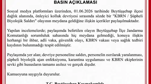 Beytüşşebap için yayılan biyolojik saldırı iddiaları gerçek dışı