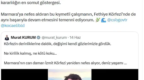 Emine Erdoğan'dan İzmit Körfezi'ndeki temizlik çalışmalarına övgü